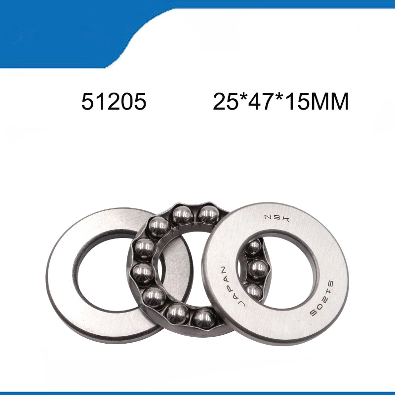 

51205High Quality Pratical Plane Thrust Bearings Metal Axial Ball Bearing(2/4PCS) 51205 (25*47*15MM) 3Part Series (ABEC-1)