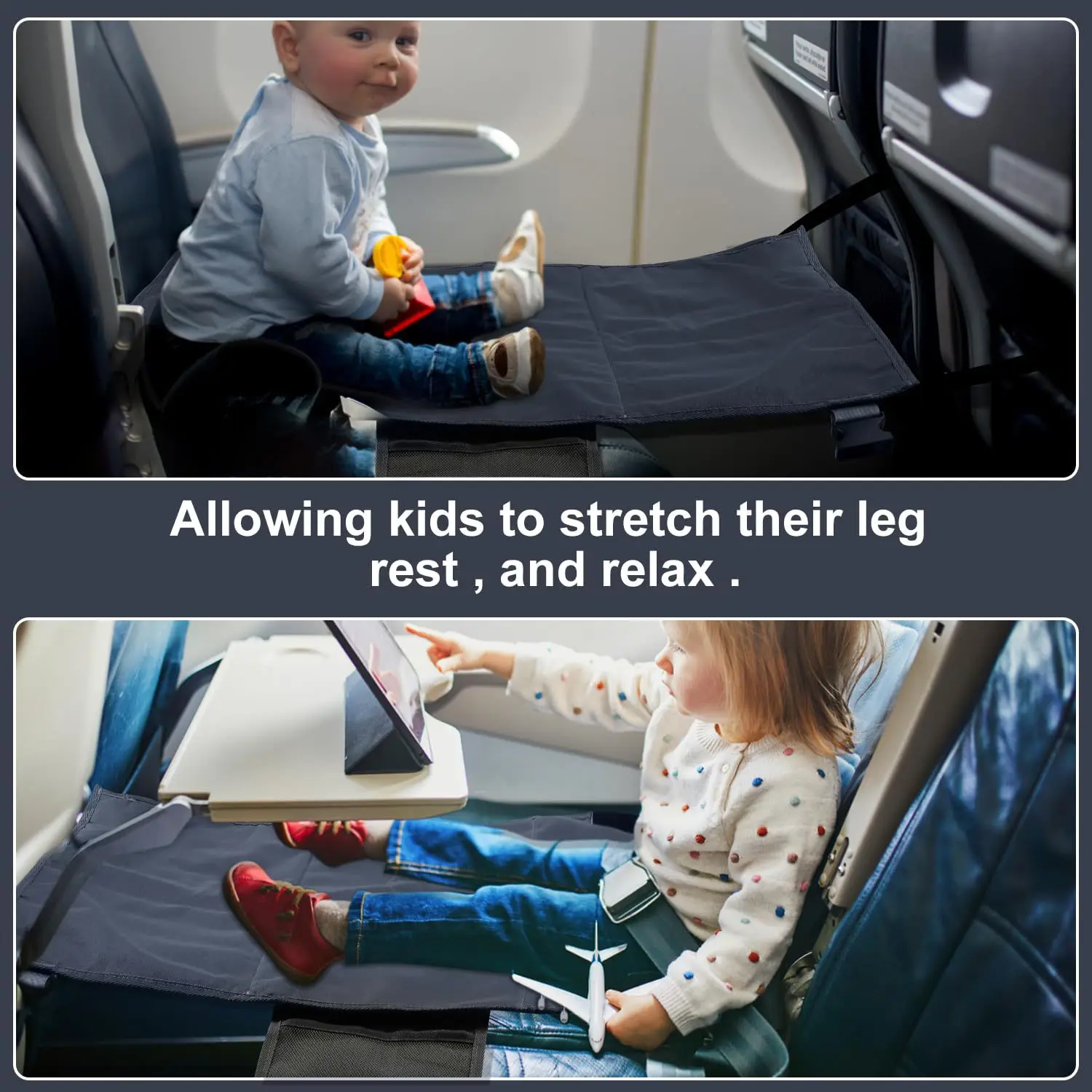 Kids Travel Airplane Bed Baby Pedals Bed Portable Foot Leg Rest Hammock Toddler Airplane Seat Extender Footrest Beds For Kids