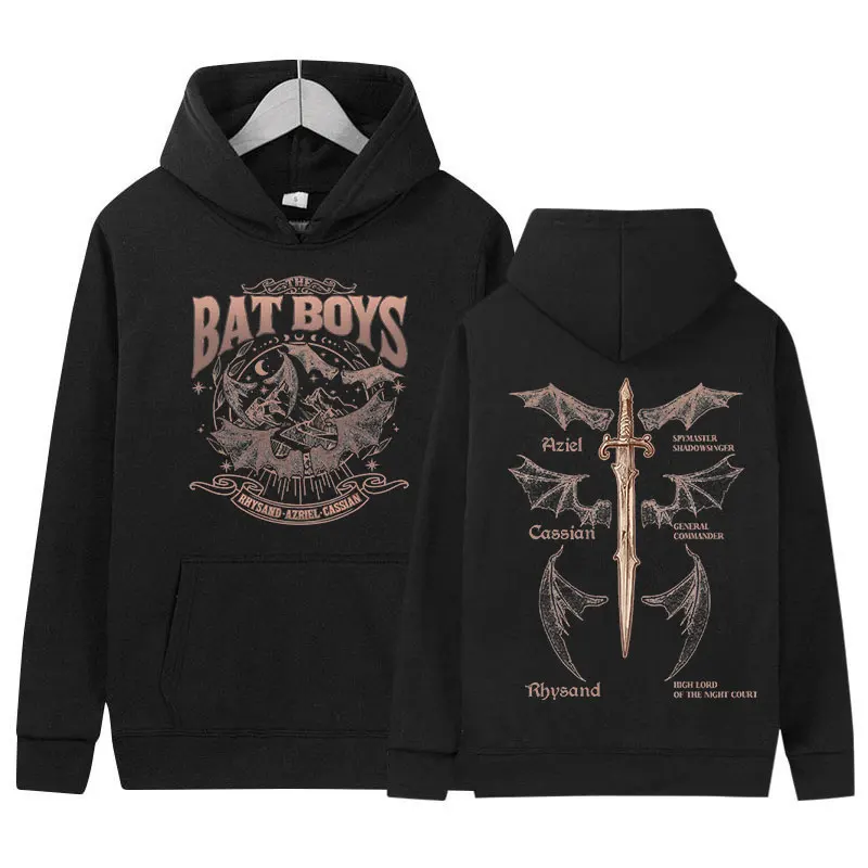 Die Fledermaus Jungen Vintage ästhetischen Hoodie Männer Frauen Mode Langarm Pullover Sweatshirt y2k Harajuku übergroße Kapuze Streetwear