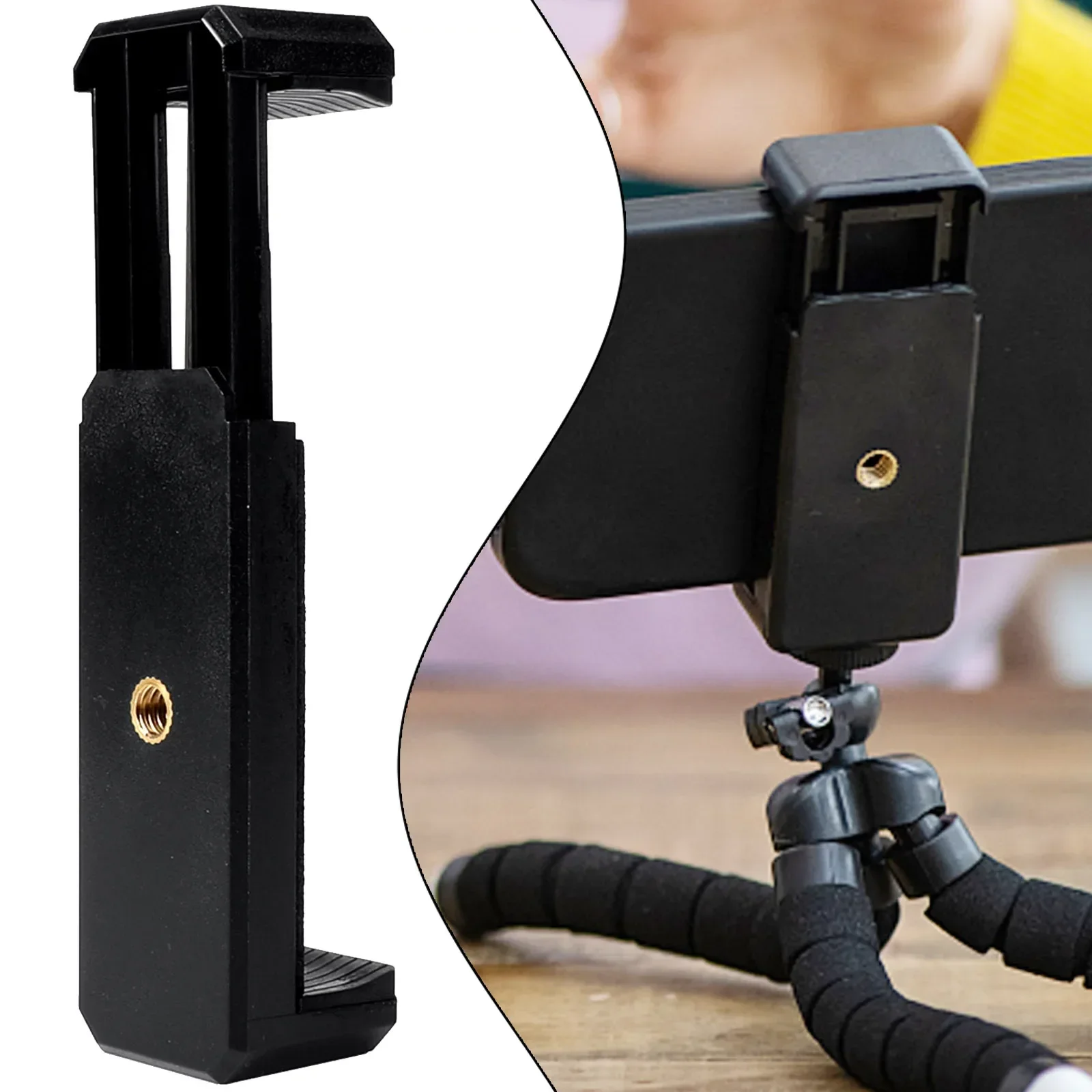 Two-hole Phone Holder For Tripod Mount Adapter Mobile Phone Tripe Cellular Support Smartphone Holder Clamp For Tripod Clip