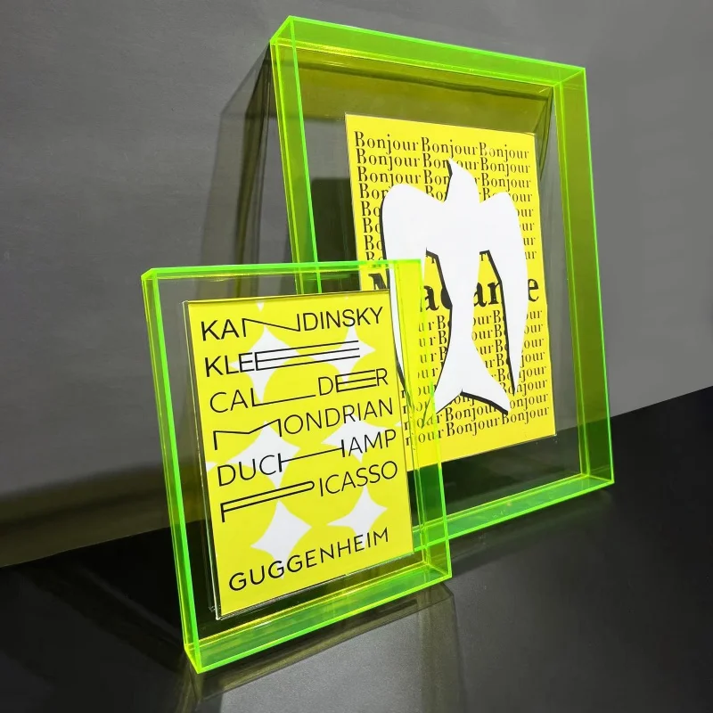 Transparent Acrylic Picture Photo Frame Fluorescent Green Mounting Frame Poster 7\