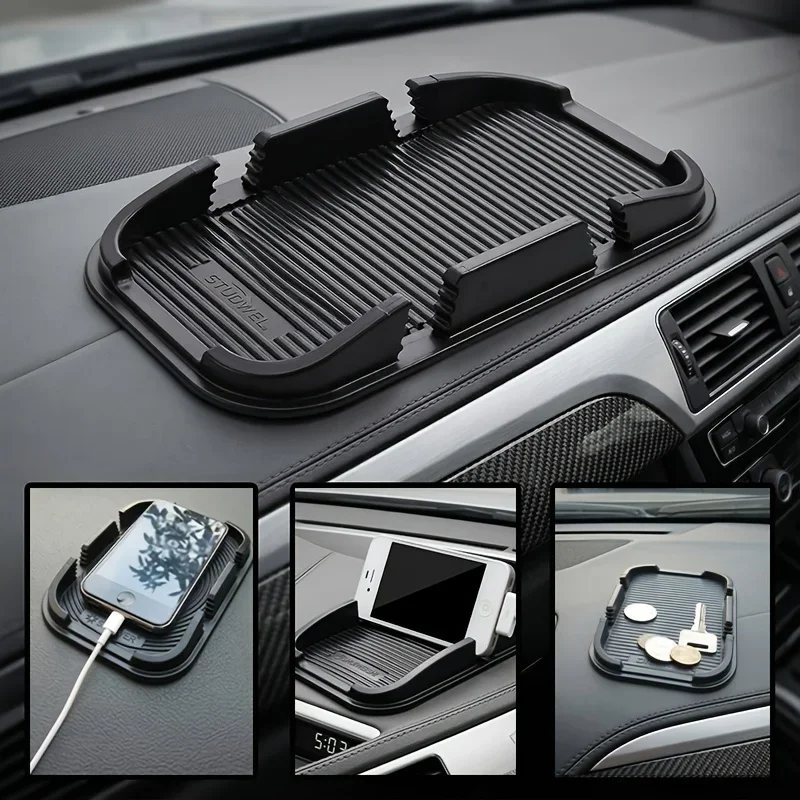 Compact Anti Slip Silicone Pad for Car, Multifunctional Car Dashboard Pad, Portable Car Dashboard, with Phone Holder