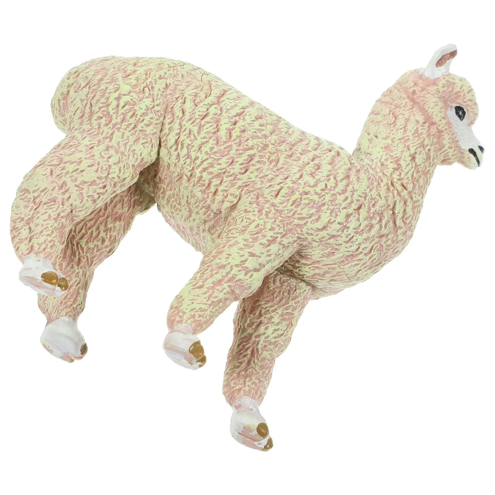 

Lifelike Simulation Alpaca Figure Plastic Animal Decoration for Home Office Kids Education Cognitive Development Desktop Vivid