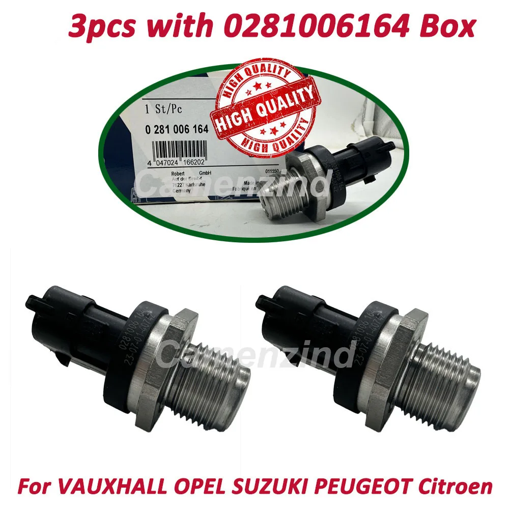 

3 шт., высококачественный датчик давления в топливной рампе 0281006164 для Alfa Romeo VAUXHALL OPEL SUZUKI PEUGEOT Citroen 55230827 50438237
