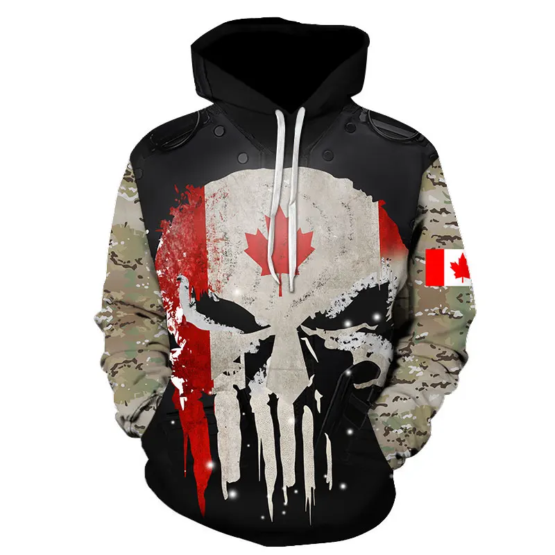 

Fashion Men's Hoodie 3D Printed Skull Pattern Men's And Women's Hoodie Pullover Harajuku Fashion Sports Motorcycle Sportswear