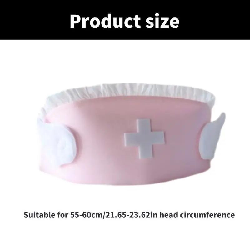 652F Nurse Hat Halloween Caps Nurse Role Play Costume Women Halloween Accessories Party Supplie Comfortable Nursing Caps