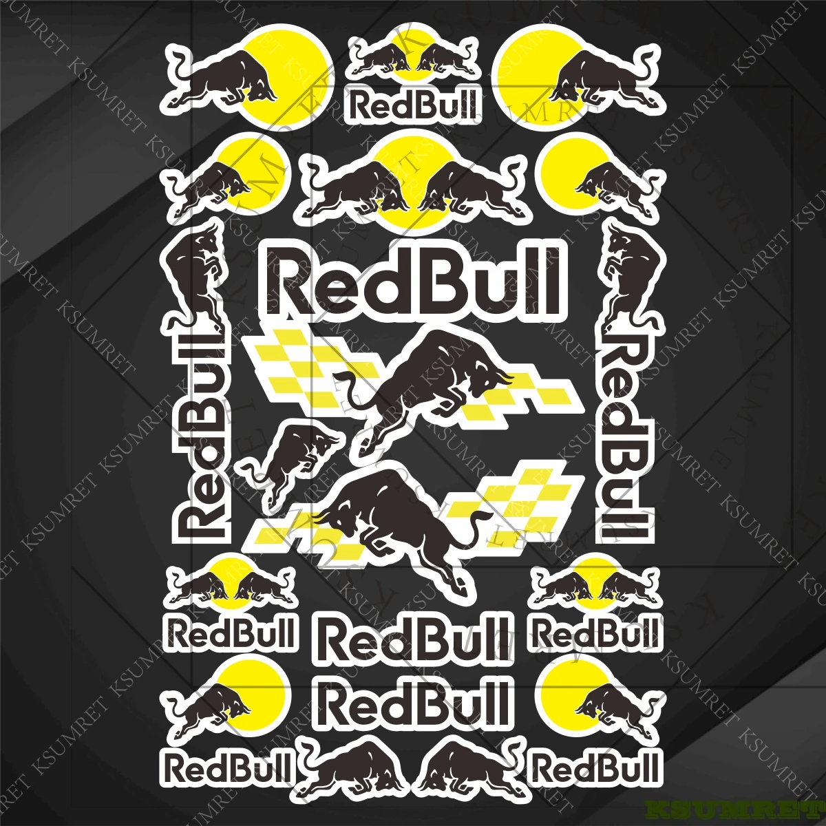 

Наклейки на мотоцикл Red Bull, наклейка на шлем с логотипом
