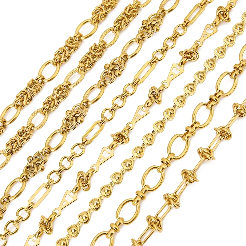 

1meter PVD Gold Plated Stainless Steel Thick Large Heavy Chains for Jewelry Making Necklace Bracelet DIY Jewelry Chain Finding