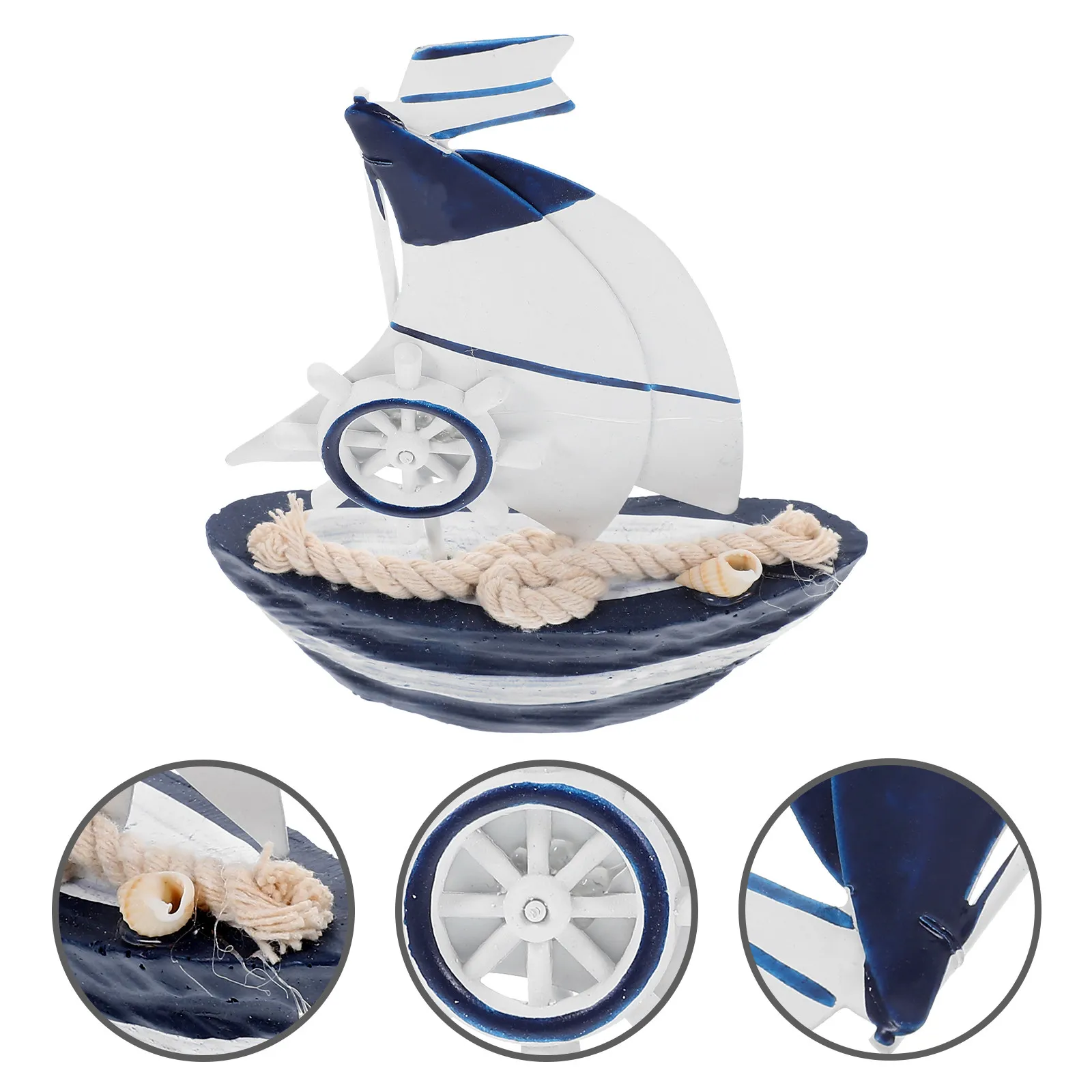 

Wooden Sailboat Ornament Unique Coastal Theme Party Supplies Interior Decoration for Home Hotel Dining Hallway