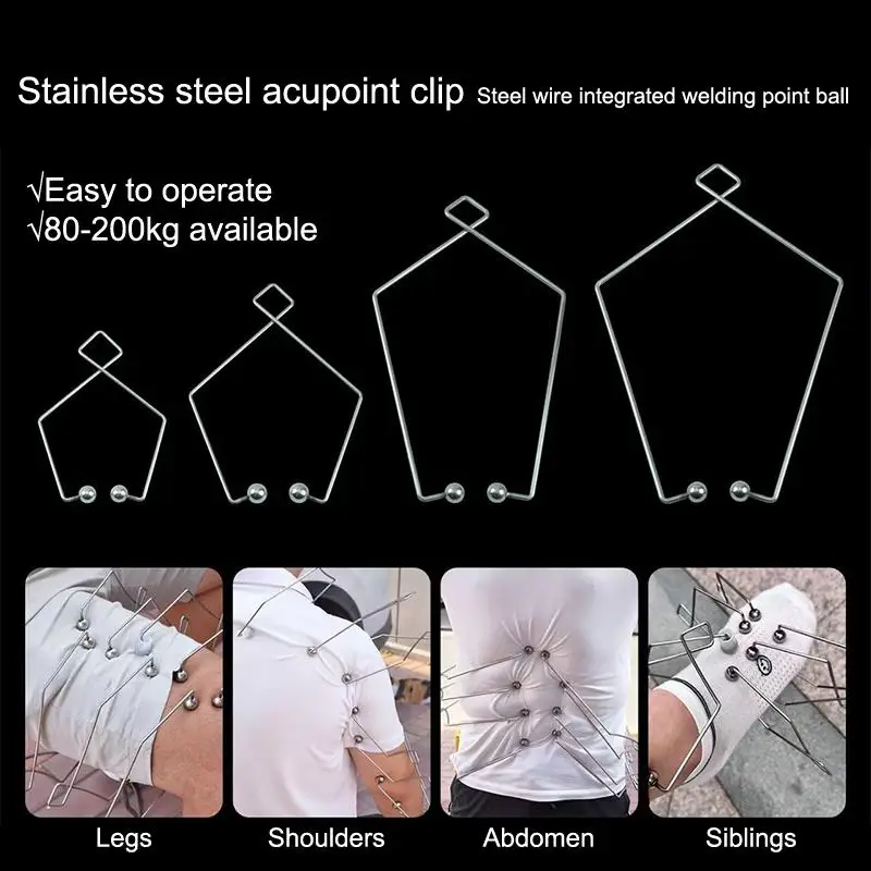 1Pcs Meridian Massage Clips Stainless Steel Acupoint Stimulation Massager Muscle Relaxation Clip For Waist Back Leg Hand
