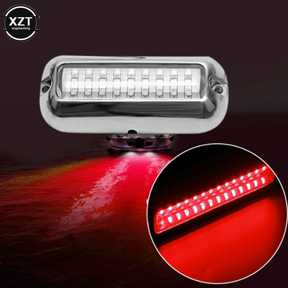 27LED Stainless Steel Boat Transom Light Underwater Pontoon Marine Ship Boat Accessories Light Waterproof Marine Lights Supplies