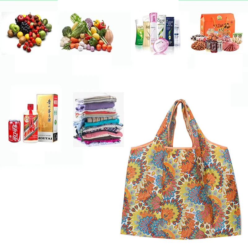 Versatile Folding Shopping Bag, Large Capacity Travel Tote Bag, Fashion Reusable Grocery Bag