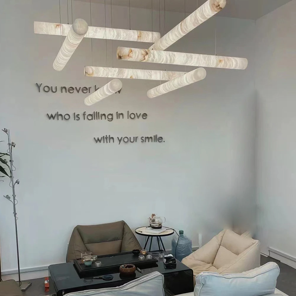 Dimmable LED Marble Art Gold Chrome Ceiling Pendant Lights