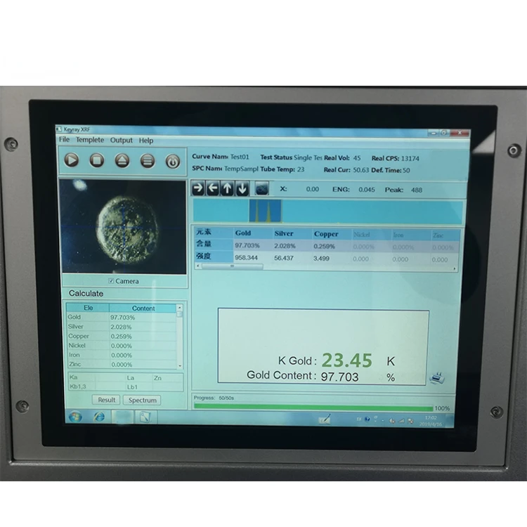 Gold spectroscopic machine for measuring gold, computer instrument for detecting 72 elements