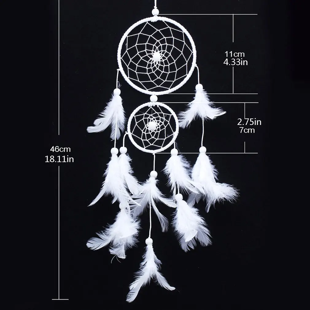 Dream Catcher Accessories Feather Pendant Decoration Ornament CircularDark BrownOC-2017