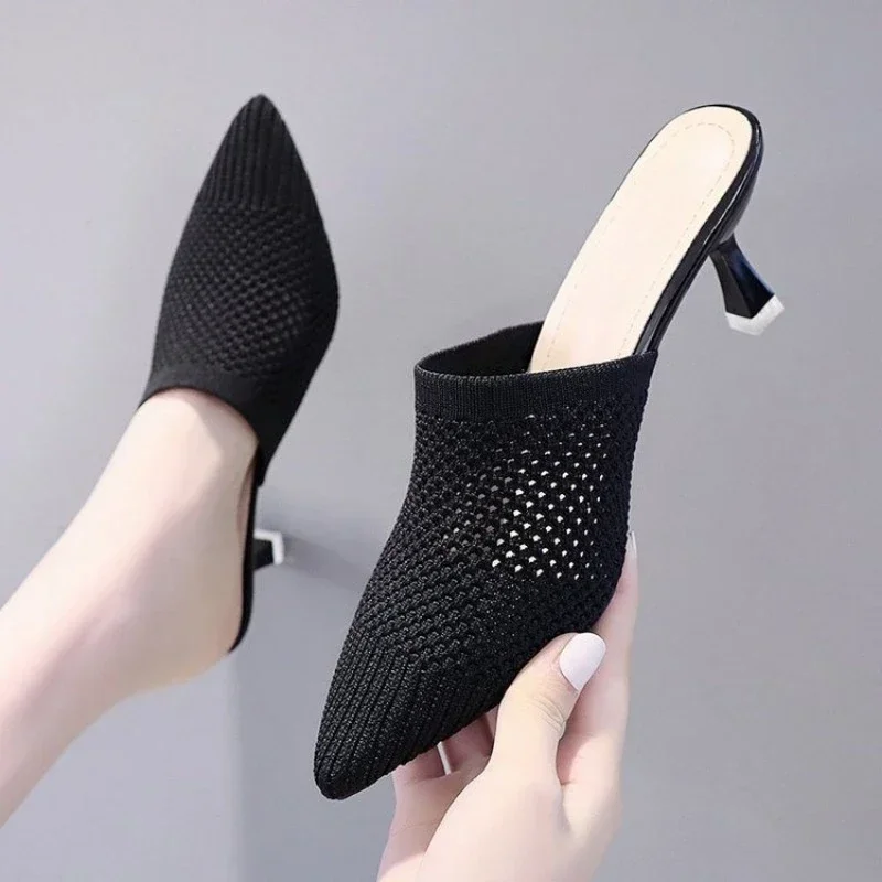 2024 New Women\'s Slippers Soft Slim Heel Pointed Slippers Fashion Cover Toe Slippers Comfortable for Women