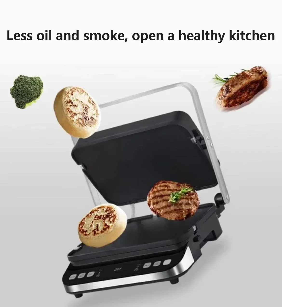 Multi-functional Frying Grill Barbecue Skewers Electric Pan WaffleMac Home Electric Smart Panini Machine Automatic Steak Machine