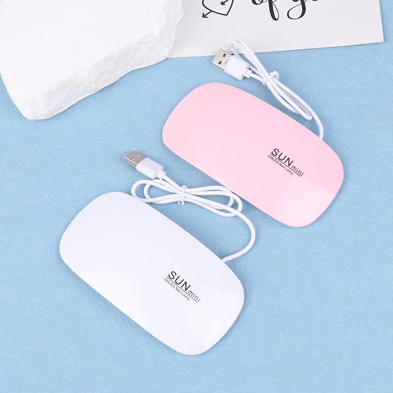 6W Mini Nail Lamp UV LED Gel Polish Cured Pink White Nail Dryer Machine Portable USB Cable Home Nails Dry Tool For Gel Varnish