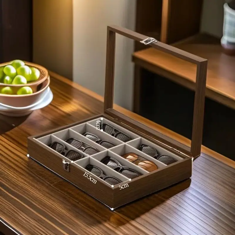 Glasses storage box, multi-grid   sunglasses storage box, household, large capacity