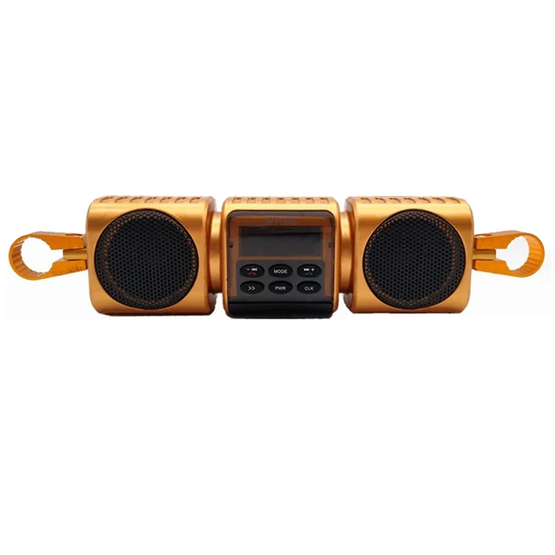 A03Z-Motorcycle Speaker With Built-In Amplifier Wireless USB & AUX Inputs FM Radio 12V Metal MP3 Player For Off-Road Bikes