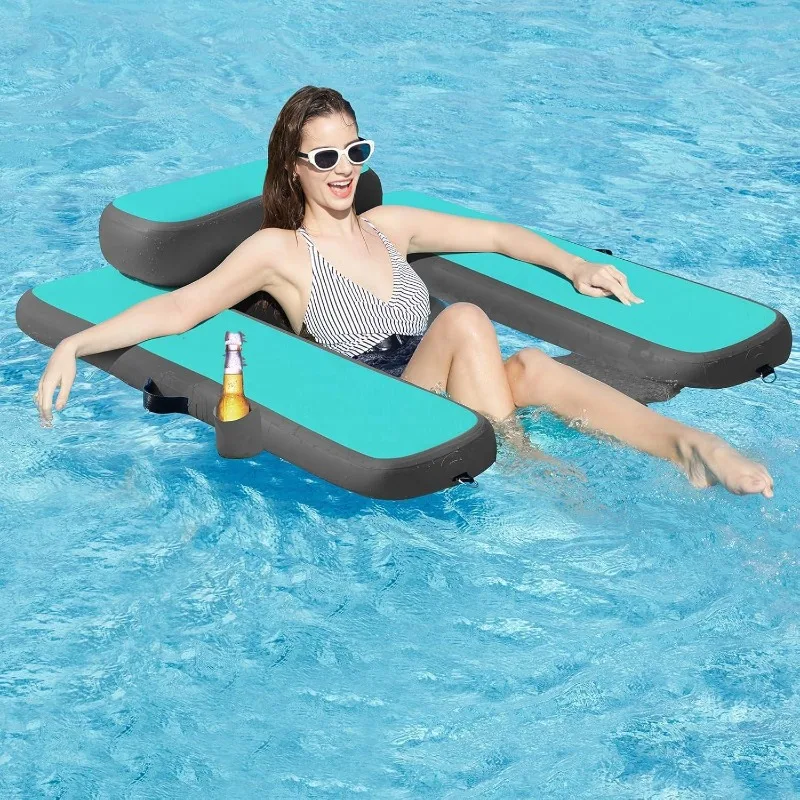 High-quality PVC inflatable lounge chair pool floating bed, portable, suitable for swimming pools, lakes and beaches