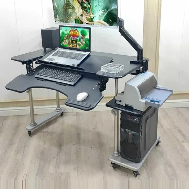 Space capsule computer desk mobile adjustable stand Home office desk cockpit floating stand