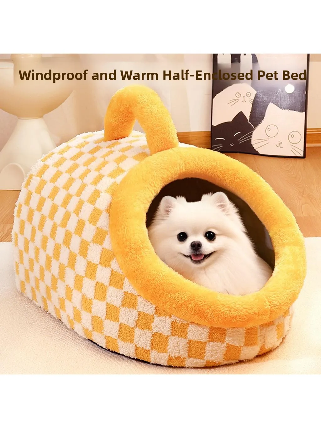

Warm Winter Dog House Teddy Small Dog Bedding Closed House Dog Bed Pet Supplies Bichon Teddy Warmth Cozy Pet Shelter
