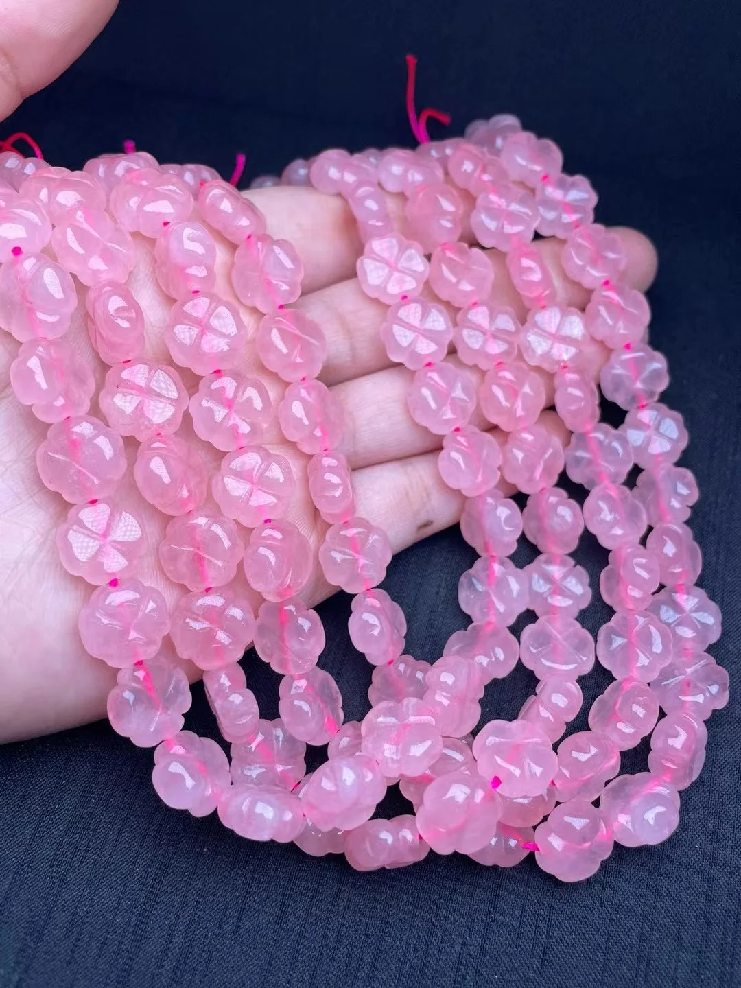 1Pc Natural Rose Quartz Loose Beads Water Drop Clover Faceted Beads Jewelry Making For Bracelet Necklace Earring DIY Accessories