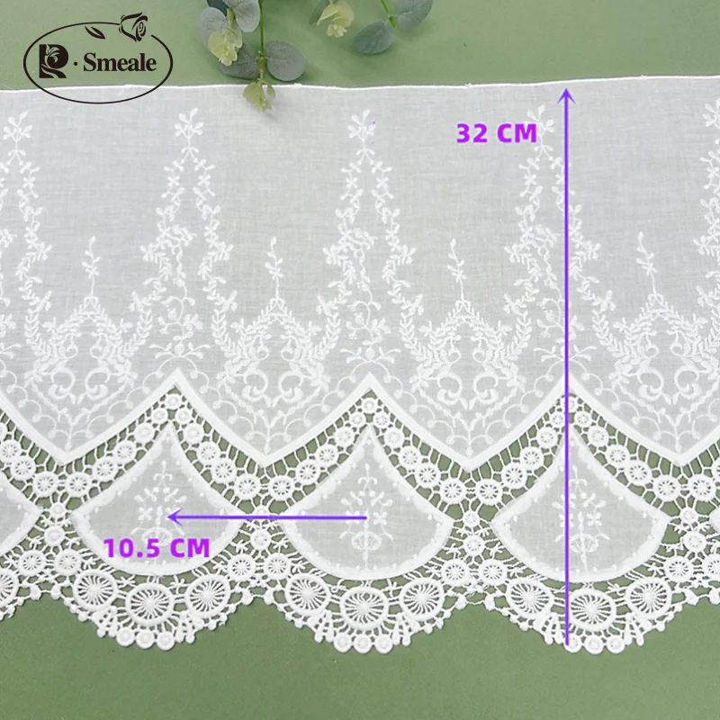 3D Embroidery Hollow Cotton Lace, Children\'s Dress, Circle Lace Fabric