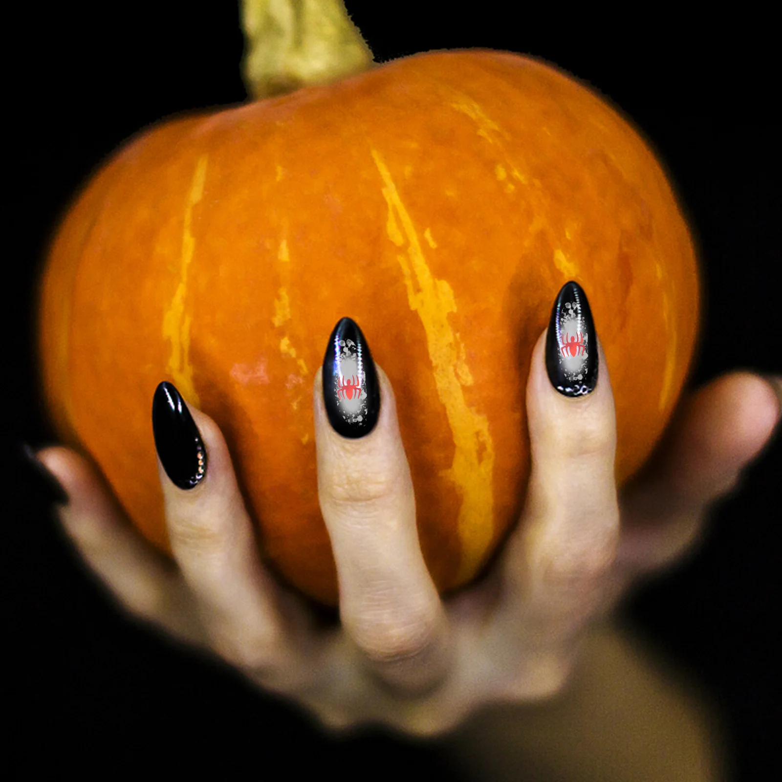 Halloween manicure etiqueta do prego feminino adesivos decoração glitter crânio decalques festa