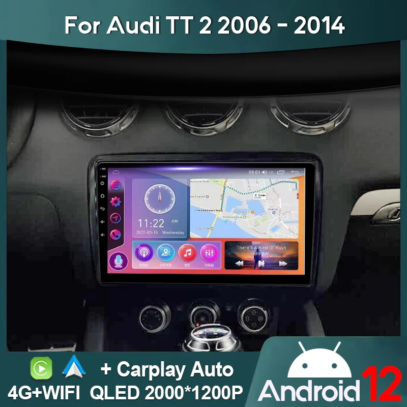 

Автомобильное радио MAMSM для Audi TT 2 2006 - 2014 Android 12 мультимедийный видеоплеер GPS 4G Carplay Авторадио 2K QLED головное устройство стерео