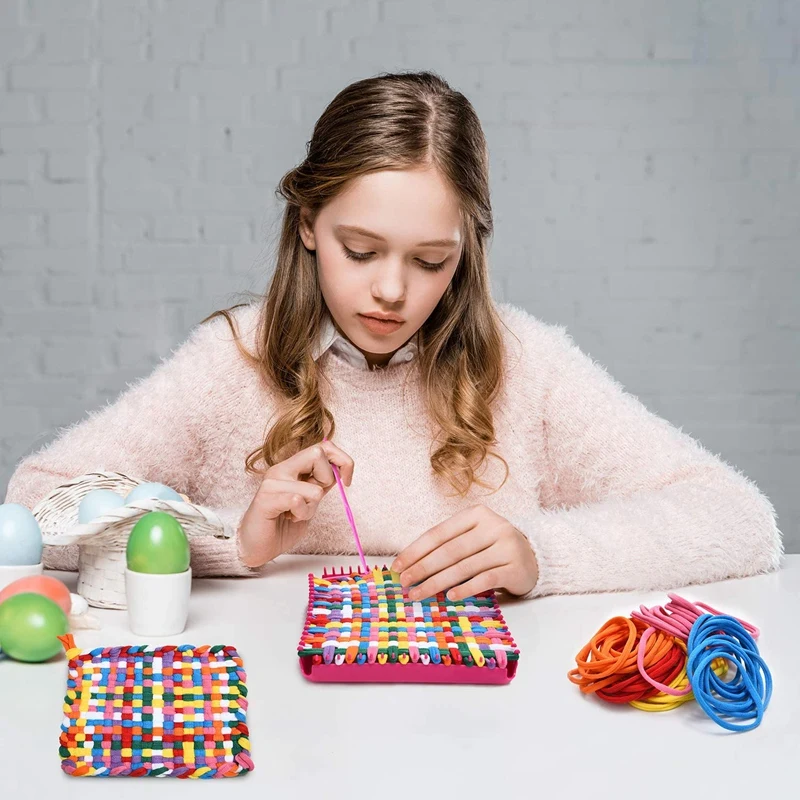 Neue 96 Stück Webstuhl Topflappen Loops Weben Webstuhl Loops Weben Handwerk Loops Mit Mehreren Farben Für DIY Handwerk Liefert