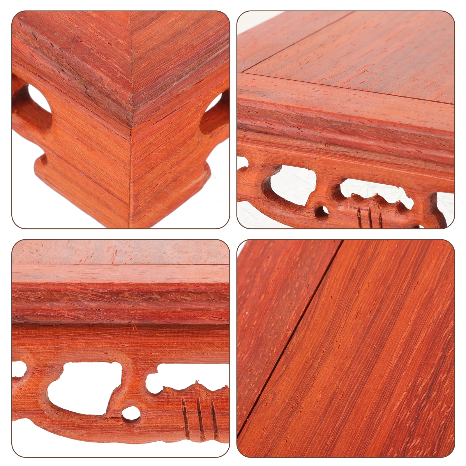

Wooden Display Stand Handicraft Base Pedestal Vase Teapot Square Round Wood Base Retro Design Solid Material Home Office Decor