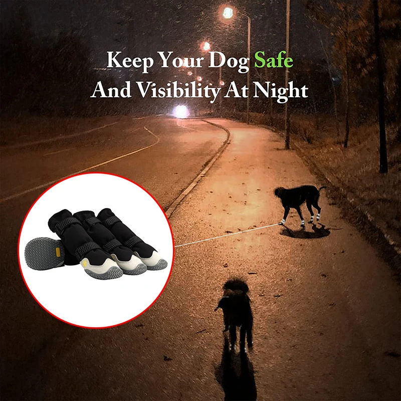 4 Pieces Of Breathable Outdoor Dog Shoes For Large Dogs Non Slip And Durable Hiking Pet Shoes Rubber Soles Pet Shoes