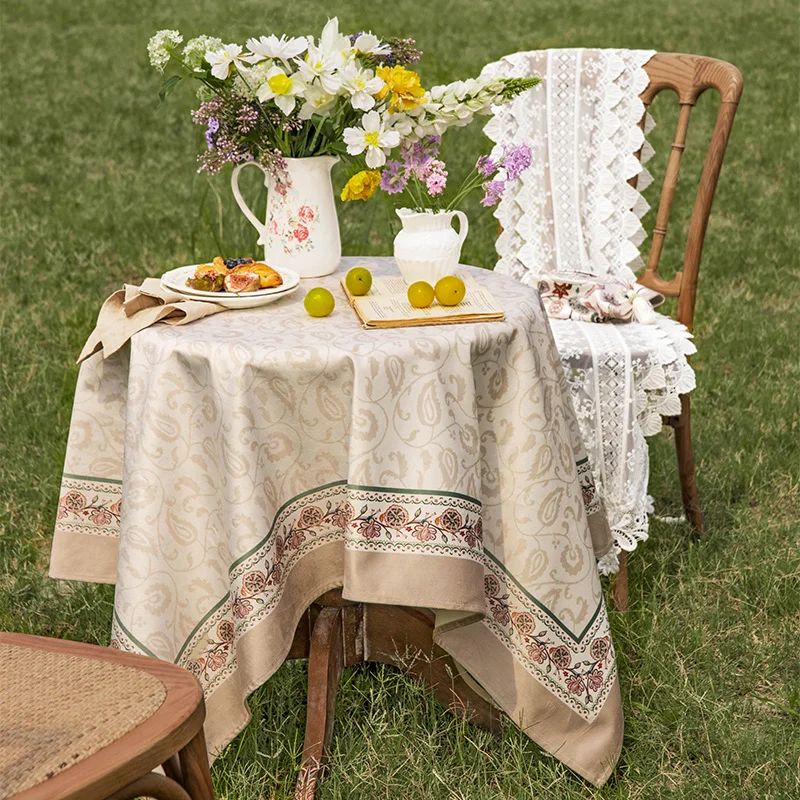 Luxury Dutch Velvet Table Cloth French Pastoral Style Home Table Decoration and Accessories Teapoy Romantic Restaurant Picnic