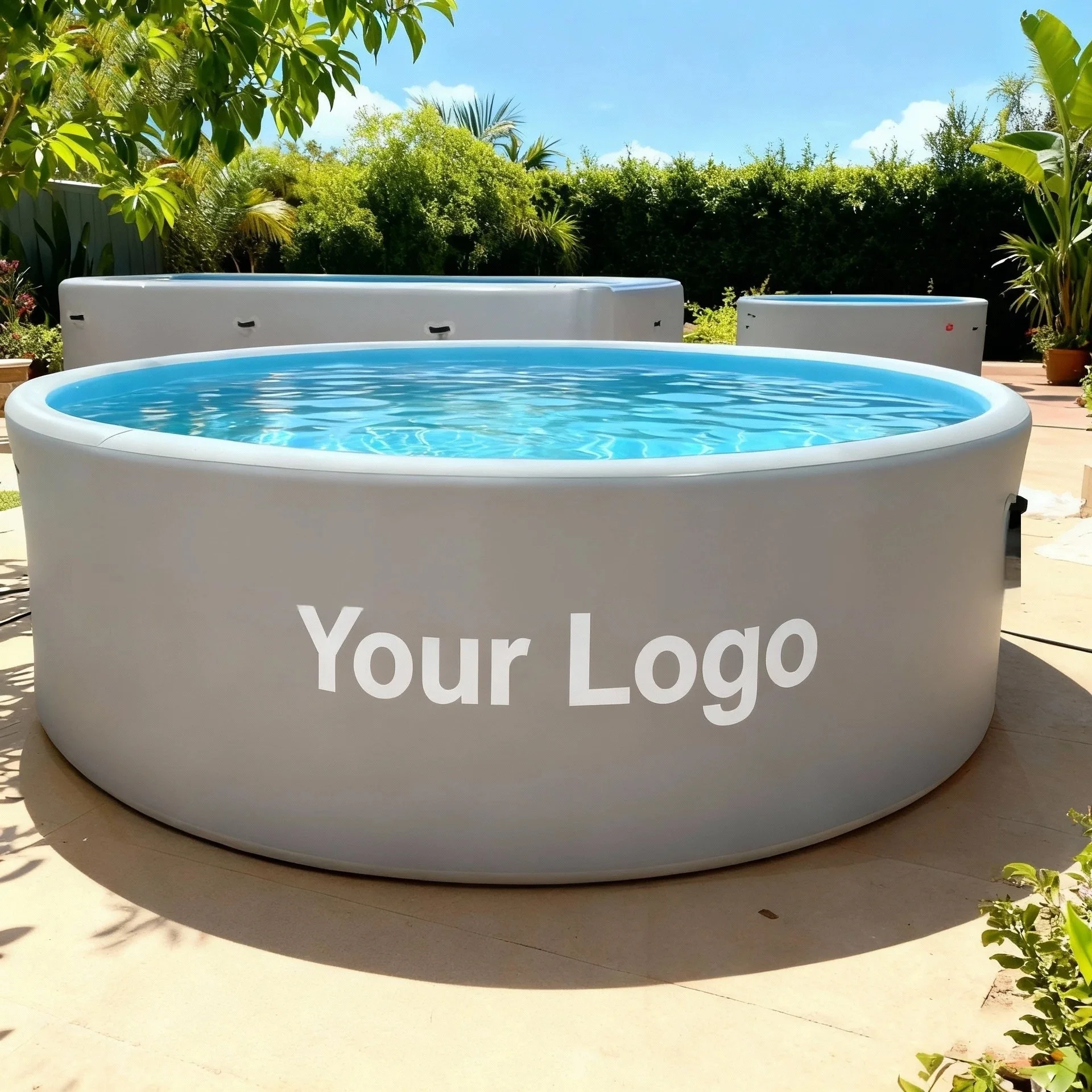 Custom Round PVC Inflatable Swimming Pool for Family Outdoor Fun, Foldable Eco-Friendly Blow Up Pool