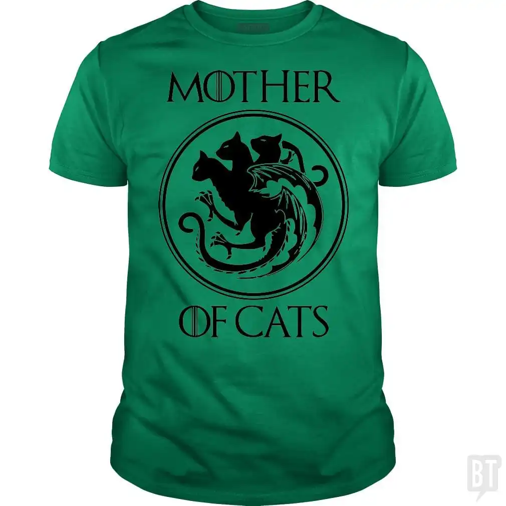 Mother of Cat T Shirt Adult Regular Fit Crew Necked Tees Cotton Men's Printed Tops