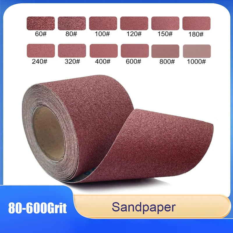 

9.5cm Wide Tearable Emery Cloth Roll - Soft Emery Cloth Sandpaper, Sandpaper Roll for Woodworking, Furniture & Metal Polishing