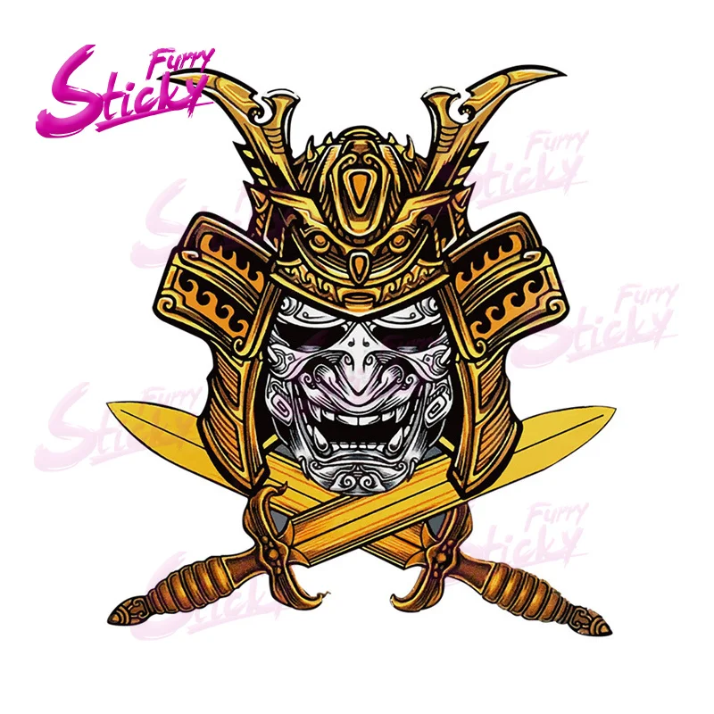 Furry Sticky Samurai Anime Car Sticker Decal Japanese Car Accessories Bumper Helmet Trunk Laptop Stickers