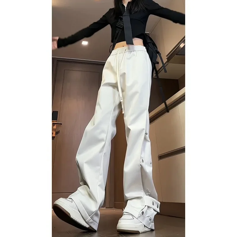 Korean Fashion Women Cargo Pants Autumn Winter Warm High Waist Women's Joggers Loose Sports Pants Y2k Sweatpants Streetwear