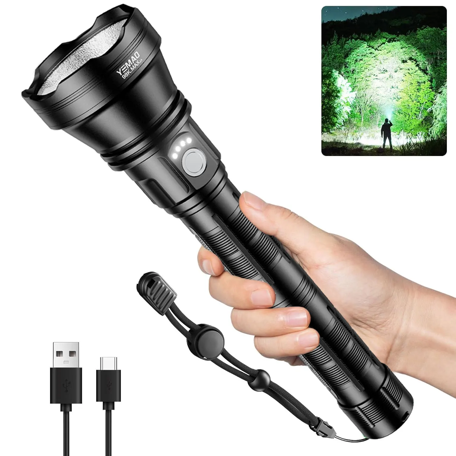 ym-98k-20-promax-5200lm-超高輝度懐中電灯-6つの照明モード内蔵-21140バッテリー搭載-アウトドアキャンプ用サーチライト