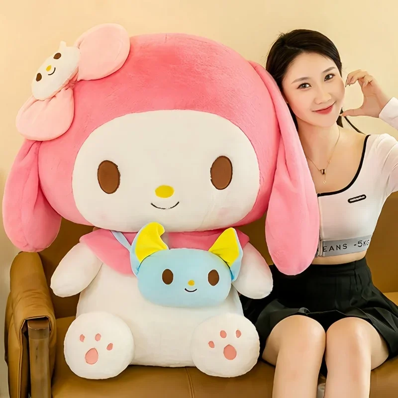 100CM Large Big Size Sanrio Kuromi Plushies Cinnamoroll My Melody Cartoon Stuffed Kawaii Children Toy Comfortable Soft Doll Gift