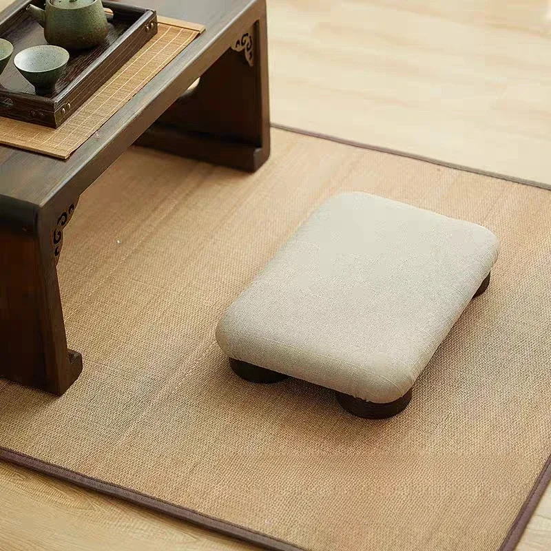 Solid Wood Stools Bay Windows  Tatami Mats Soft-bottomed Benches Meditation and Meditation Low Stools