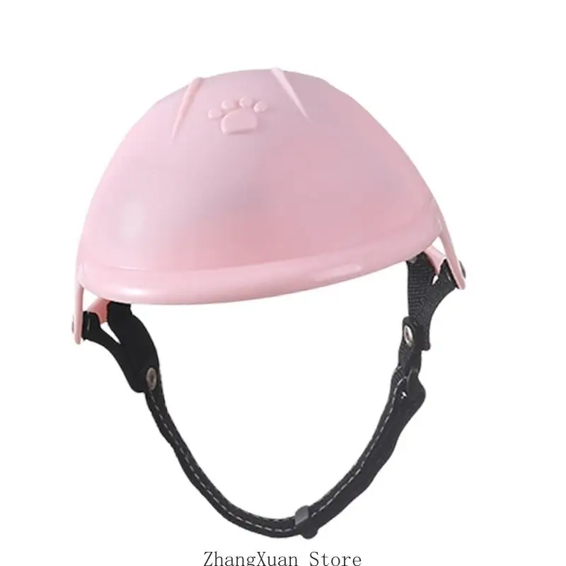 Leichter ABS-Haustierhelm, Hundehelm mit Ohrlöchern und verstellbarem Kinnriemen für Motorradfahren, Radfahren oder – Detail 5