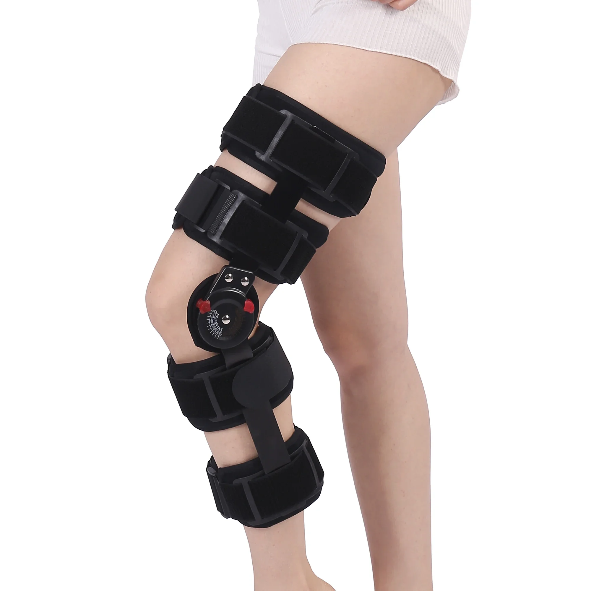 

Adjustable Full Leg Stabilizers Ligaments Hinged ROM Knee Pads Straps Patellar Injury Fixators-Medical Rehabilitation Equipment