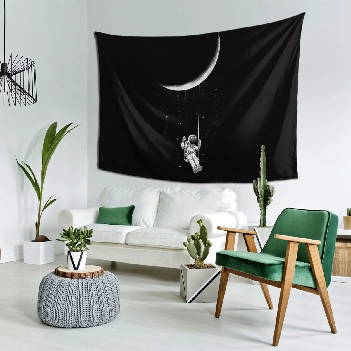 Moon Swing Tapestry Funny Wall Hanging Aesthetic Home Decoration Tapestries for Living Room Bedroom Dorm Room