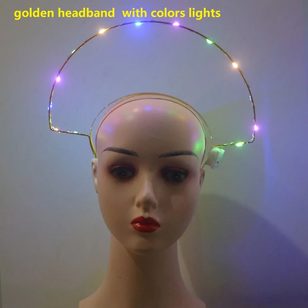 Halloween LED Light Up Flashing Angel Bridal Gold Silvery Halo Headband Photoshoot Hair Band  Hair Accessory Wedding Festival
