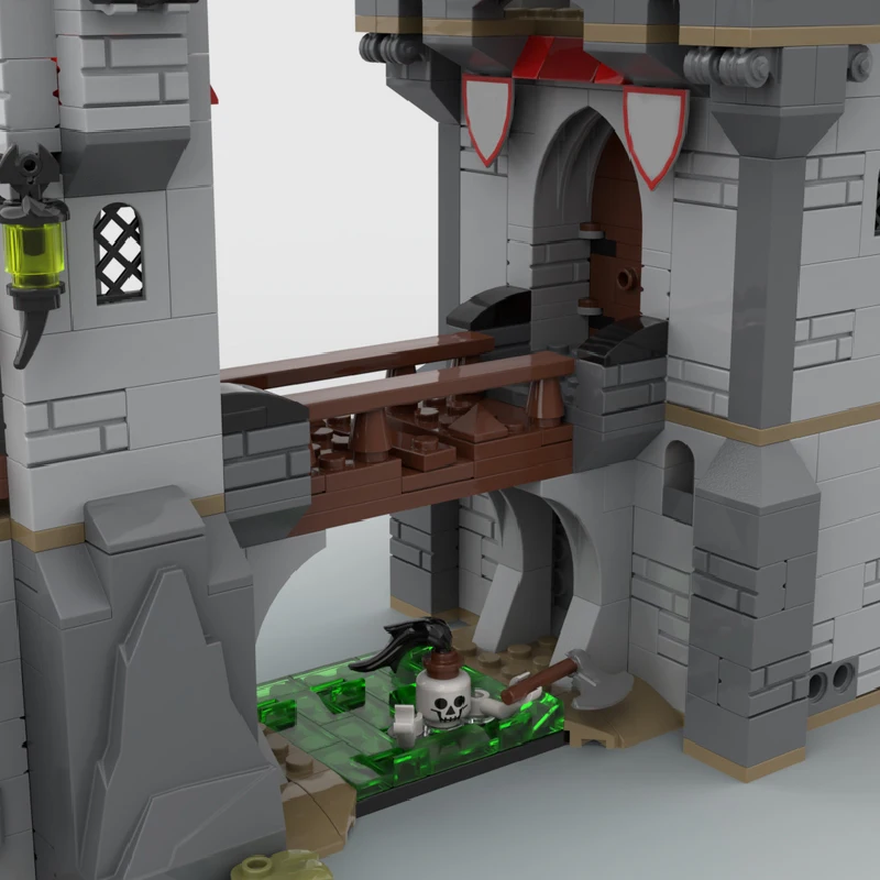 مجموعة مكعبات بناء تعليمية قابلة للتخصيص من نوع MOC لعام 2014، طراز City Engineering Night Lord's Lair، هدية تعليمية تكنولوجية للتجميع الذاتي