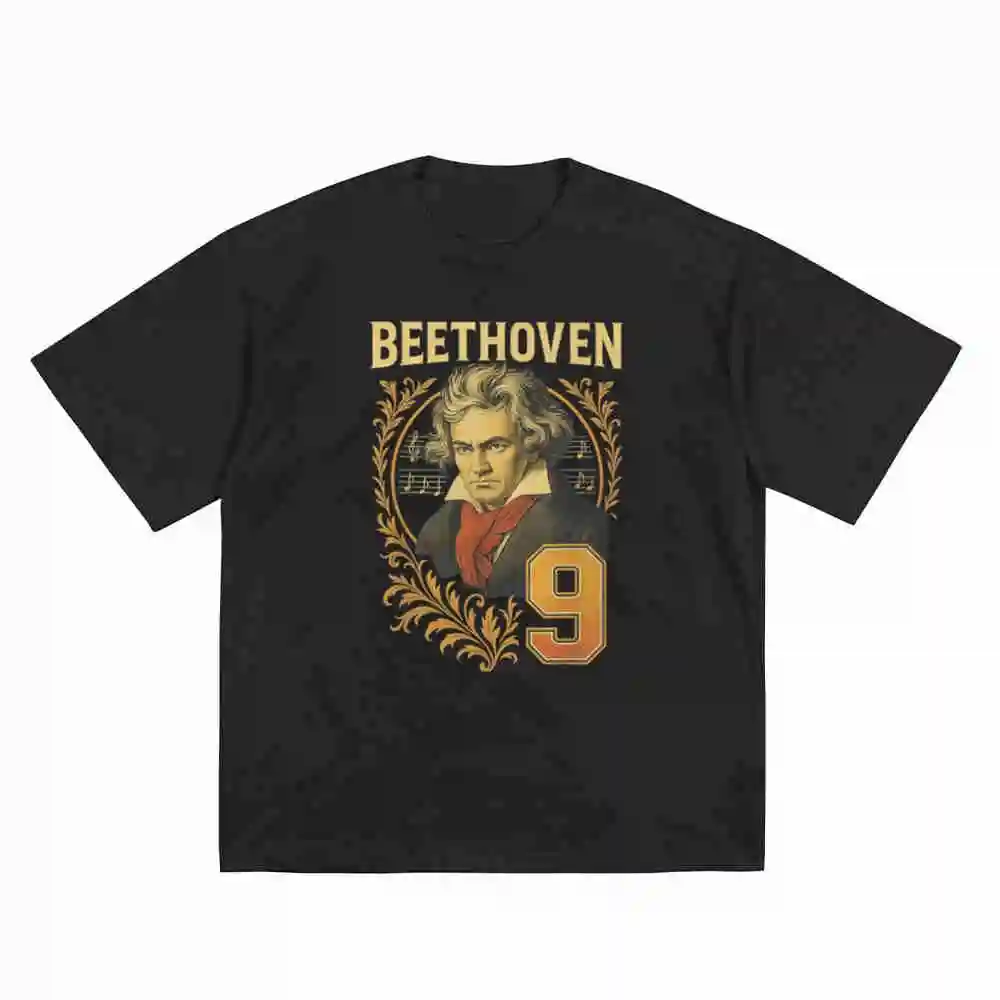 Beethoven Symphony 9 Portrait 180Gsm Short Sleeve Tee 100% Cotton T-Shirt