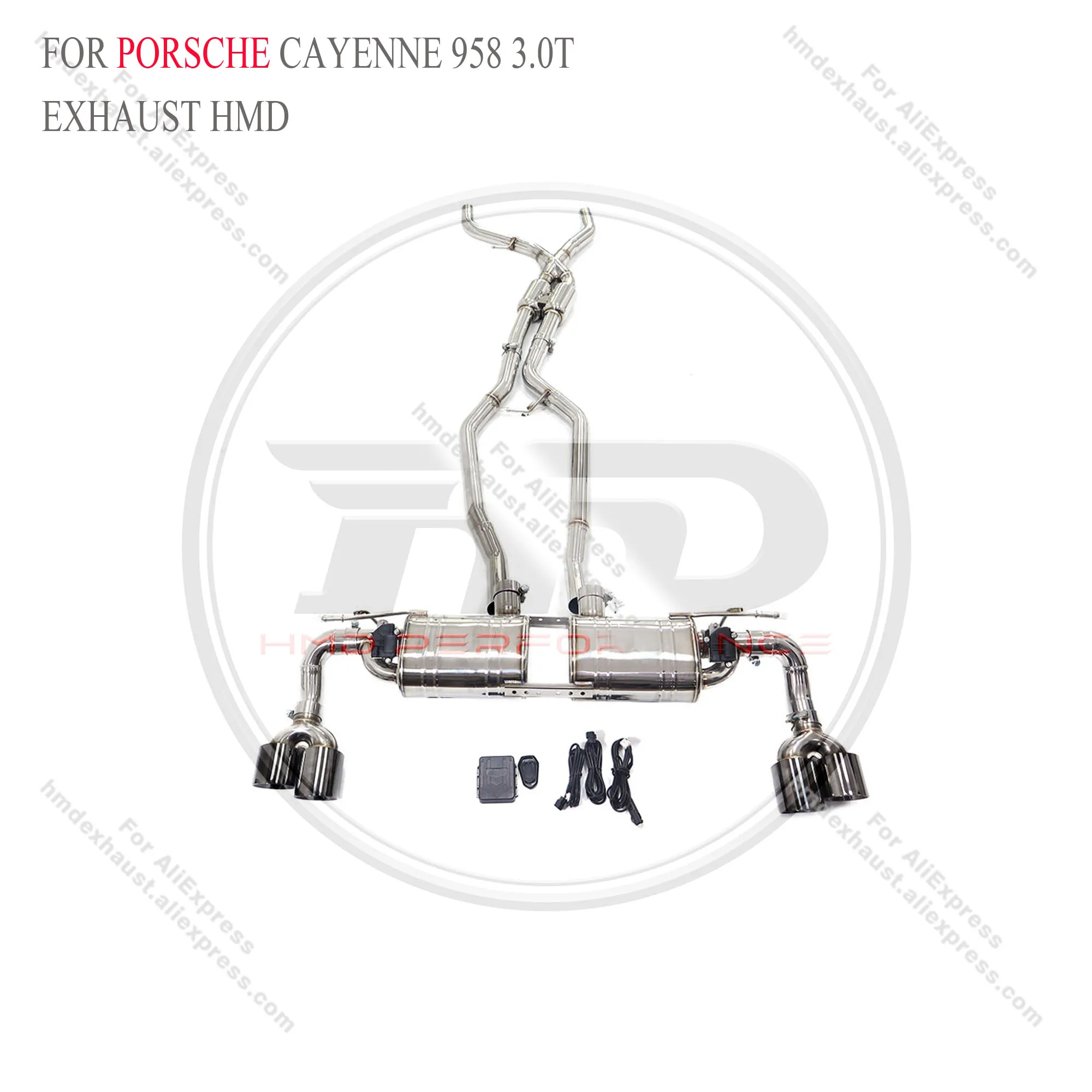 Stainless steel Catback for Porsche cayenne 958 3.0T with valve HMD Exhaust System Performance Quality certification